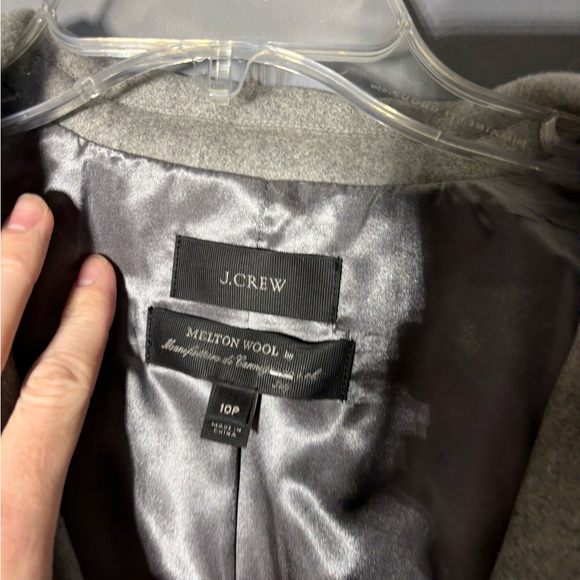 J.Crew Melton Wool Boyfriend Overcoat Women’s Size 10P - Picture 6 of 7